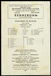 1940 Rennebohm Drug Stores Wisconsin vs Butler Starting Line-Ups Handbill 