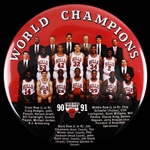 1990-1991 Chicago Bulls World Champions 6" Pinback Button