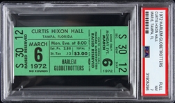 1972 Harlem Globetrotters Curtis Nixon Hall Full Ticket (PSA/DNA Slabbed)