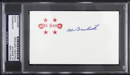 1940s-1970s Al Barlick National League Umpire Signed 3"x 5" Index Card (PSA/DNA Slabbed)