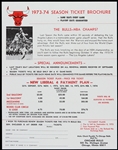1973-1974 Chicago Bulls Season Ticket Brochure & Order Form