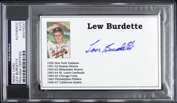 1951-1963 Lew Burdette Milwaukee Braves Signed 3"x 5" Index Card (PSA/DNA Slabbed) 