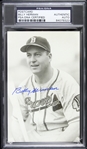 1946 Billy Herman Boston Braves Signed 3"x 5" Postcard (PSA/DNA Slabbed)