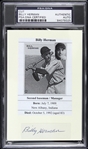 1946 Billy Herman Boston Braves Signed Cut (PSA/DNA Slabbed)