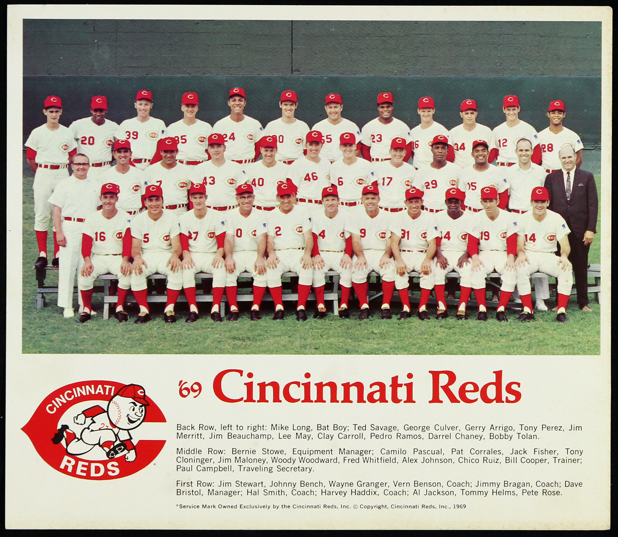 Lot Detail 1969 Cincinnati Reds 8"x 10" Team Photo