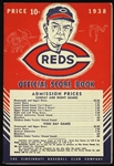 1938 Cincinnati Reds Official Score Book