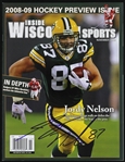 2008-2009 Jordy Nelson Green Bay Packers Signed Inside Wisconsin Sports (JSA)