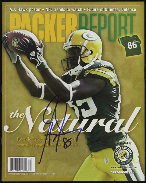 2006 Greg Jennings Green Bay Packers Signed Packer Report (JSA)