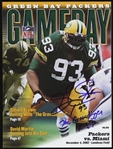 2002 Gilbert Brown Green Bay Packers Signed Packers vs Miami Game Day Program (JSA)