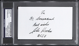 1948-1975 John Wooden U.C.L.A. Bruins Autographed 3"x 5" Index Card (PSA/DNA Slabbed)