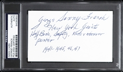 George Franck New York Giants Autographed 3"x 5" Index Card (PSA/DNA Slabbed)