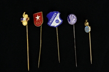 Newcastle United Football Club Paperweight & Soccer Tie Pins (Lot of 6)