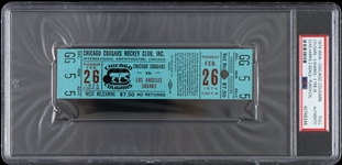 1974 Chicago Cougars vs Los Angeles Sharks WHA Full Ticket (PSA/DNA Slabbed)