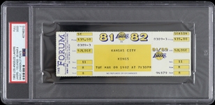 1982 Kansas City Kings vs Los Angeles Lakers Full Ticket (PSA/DNA Slabbed)