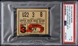 1954 Los Angeles Rams vs Chicago Bears Ticket Stub (PSA/DNA Slabbed)