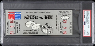 1973 New England Patriots vs San Francisco 49ers Hall of Fame Game Full Ticket (PSA/DNA Slabbed)