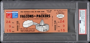 1969 Atlanta Falcons vs Green Bay Packers Hall of Fame Full Ticket (PSA/DNA Slabbed)