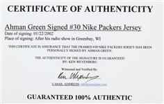 2002 Ahman Green Green Bay Packers Signed Jersey (JSA)
