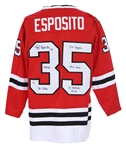 2000s Tony Esposito Chicago Blackhawks Signed & Inscribed Jersey (Beckett)