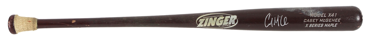 2009-11 Casey McGehee Milwaukee Brewers Signed Zinger Professional Model Game Used Bat (MEARS LOA/JSA)