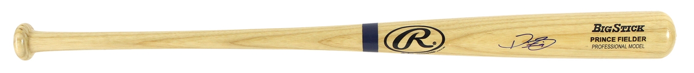 2000's Prince Fielder Milwaukee Brewers Signed Rawlings Adirondack Bat (JSA)