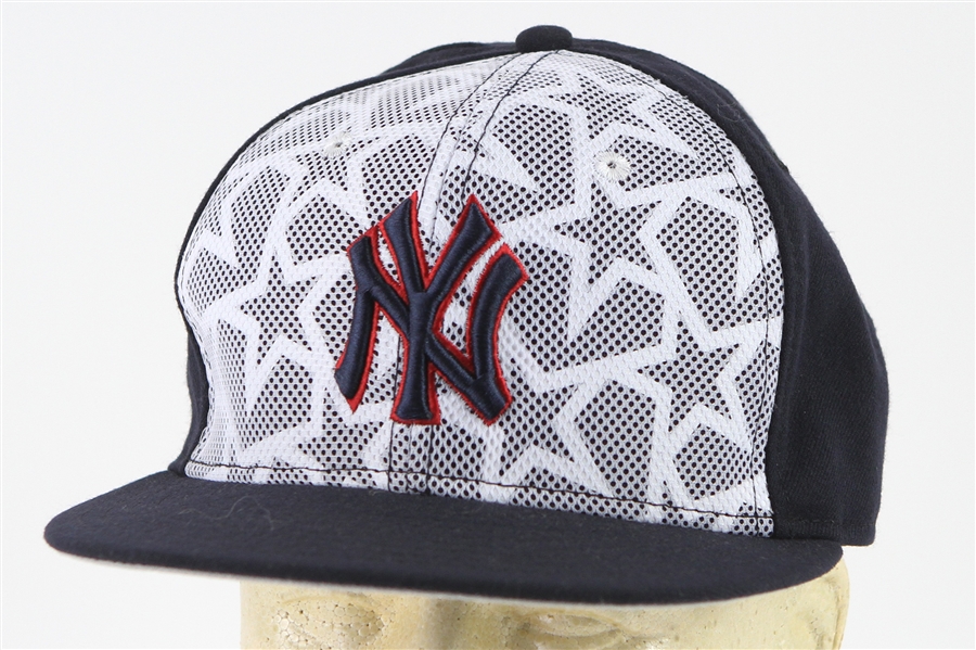 2016 (July 4) Michael Pineda New York Yankees Game Worn Stars & Stripes Cap (MEARS LOA/MLB Hologram/Steiner)