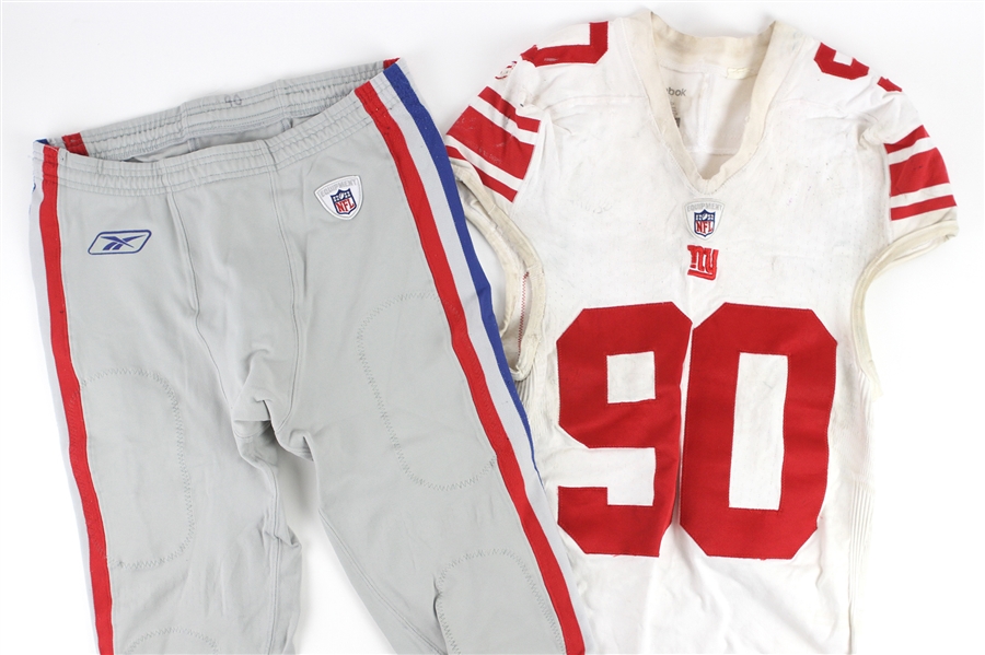 2010 Jason Pierre-Paul New York Giants Game Worn Jersey & Pants (MEARS LOA)