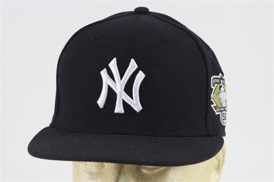 2015 (May 24) Jose Pirela New York Yankees Game Worn Bernie Williams Number Retirement Cap (MEARS LOA/MLB Hologram/Steiner)
