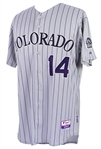2009 Matt Murton Colorado Rockies Game Worn Road Jersey (MEARS LOA/Team Letter)