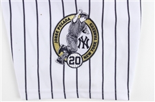 2015 (August 22) Adam Warren New York Yankees Game Worn Jorge Posada Number Retirement Home Jersey (MEARS LOA/MLB Hologram/Steiner)