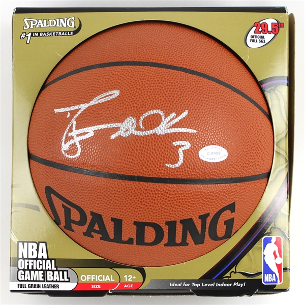 2000s Dwyane Wade Miami Heat Signed ONBA Stern Basketball (JSA)