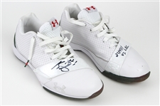 2011 (February 14) Brandon Jennings Milwaukee Bucks Signed Game Worn Under Armour Sneakers & Panini Material Ink Trading Card (MEARS LOA/JSA)