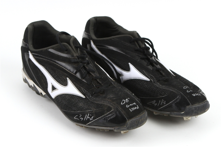 2008 Corey Hart Milwaukee Brewers Signed Mizuno Game Worn Cleats (MEARS LOA/JSA)