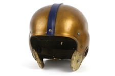 1950s Riddell Gold/Navy Game Worn Football Helmet w/ 6 Strap Suspension System (MEARS LOA)