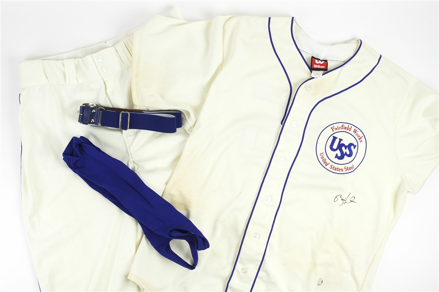 2004 Rickie Weeks United States Steel Signed Game Worn Minor League Throwback Uniform w/ Jeresy, Pants, Belt & Stirrups (MEARS LOA/JSA/MLB Hologram)
