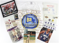 1990s-2000s Baseball Basketball Football Memorabilia Collection - Lot of 23 w/ Signed Baseballs, Signed Photos, First Day Envelopes & More (JSA)