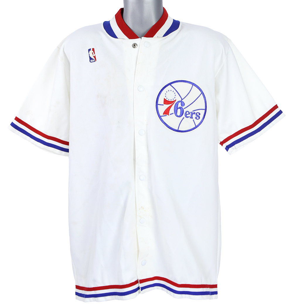 Lot Detail - 1987-88 Philadelphia 76ers Warm Up Suit w/ Shooting Shirt ...