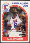 1989 Alex English Denver Nuggets NBA Hoops All-Star Game Signed Trading Card (JSA)