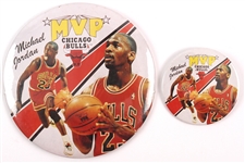 1988 Michael Jordan Chicago Bulls MVP 3" and 6" Pinback Buttons