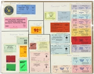 1990s Milwaukee Brewers & Green Bay Packers Milwaukee County Stadium Parking Passes/Coupons 22"x 28" Display