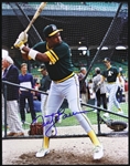 1985-1986 Dusty Baker Oakland As Signed 11"x14" Photo (JSA)
