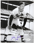 1957-61 John DeMerit Milwaukee Braves Autographed 8x10 B/W Photo *JSA*