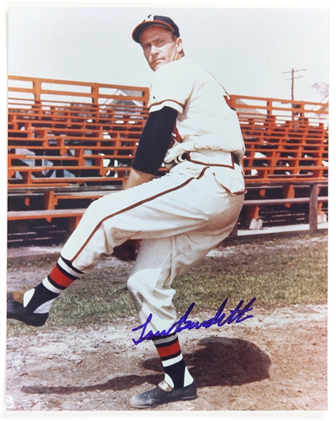 1990s Lew Burdette Milwaukee Braves Signed 8" x 10" Photo (JSA)