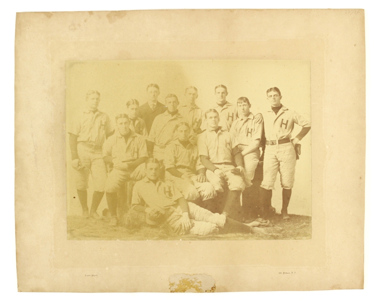 1890s circa "H" New York Baseball Club 15.5" x 19.5" Mounted Team Photo