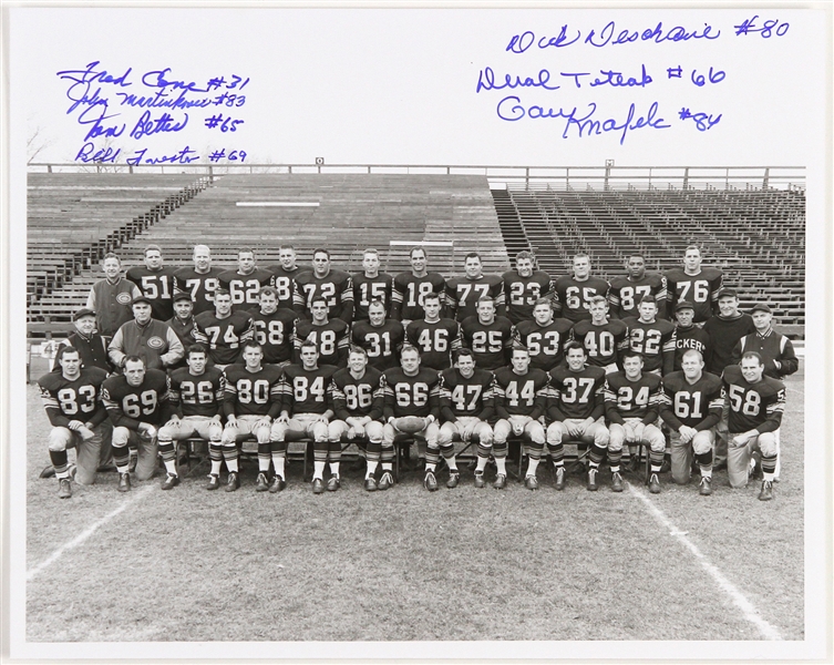 1957 circa Green Bay Packers Signed 8x10 B&W Signed Photo (8 autos) JSA