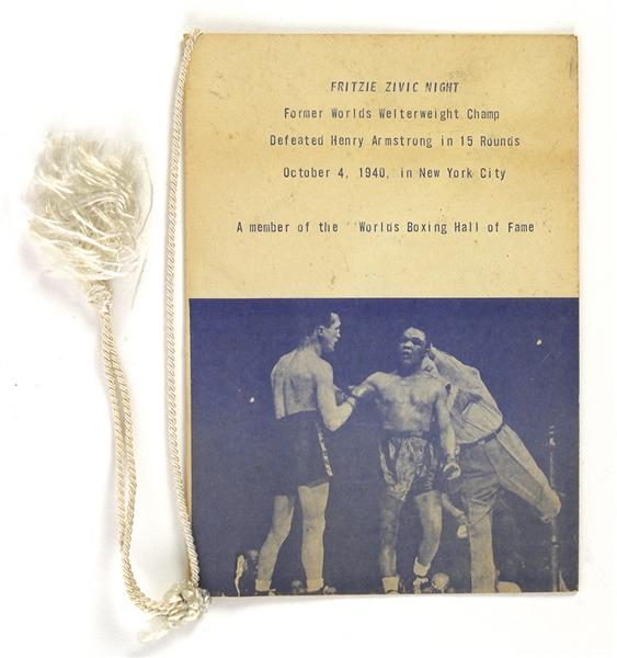  1940 (October 4th) Fritzie Zivic Night Program 