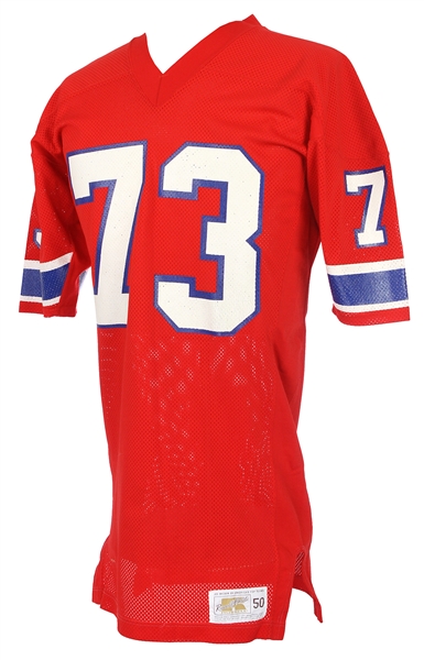 1981-83 John Hannah New England Patriots Home Jersey (MEARS LOA)