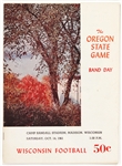 1961 Wisconsin Badgers Oregon State Beavers Camp Randall Stadium Football Program