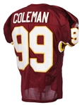 2001 Marco Coleman Washington Redskins Game Worn Home Jersey (MEARS LOA)