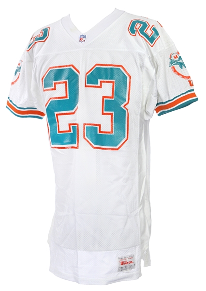 1990 #23 Miami Dolphins Game Worn White Jersey (MEARS LOA)